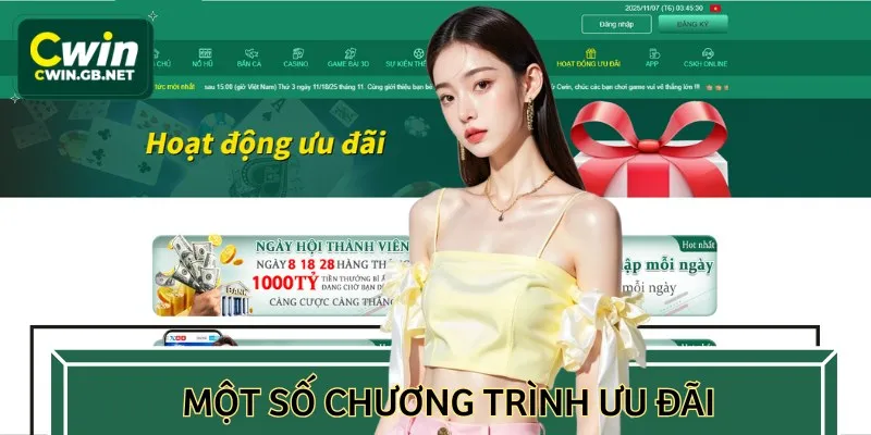 Các chương trình ưu đãi khủng của nhà cái CWIN