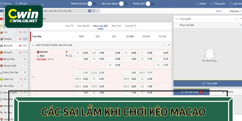 Bỏ túi những điều cần tránh khi đặt cược kèo Macao